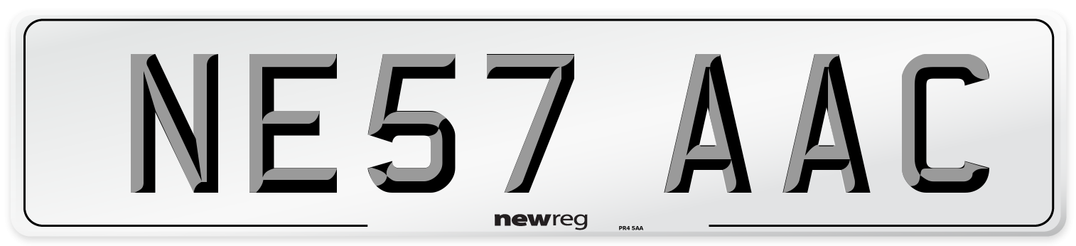 NE57 AAC Number Plate from New Reg